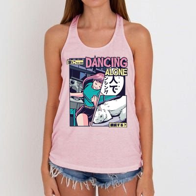 Dancing Alone Anime Women's Knotted Racerback Tank