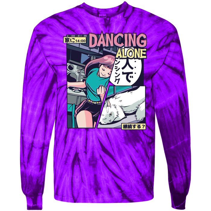 Dancing Alone Anime Tie-Dye Long Sleeve Shirt