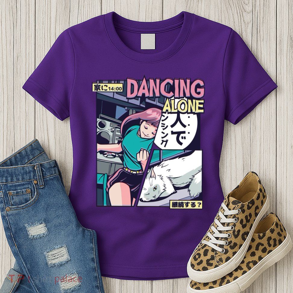 Dancing Alone Anime Womens T-Shirt