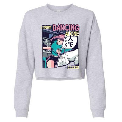 Dancing Alone Anime Cropped Pullover Crew