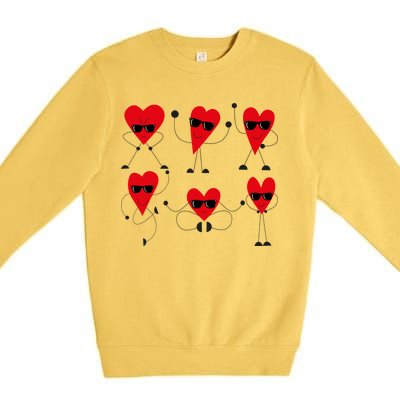 Dancing Hearts Dance Challenge Valentines Day Premium Crewneck Sweatshirt