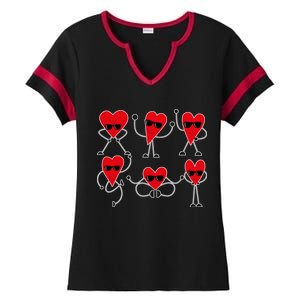 Dancing Hearts Dance Challenge Valentines Day Ladies Halftime Notch Neck Tee