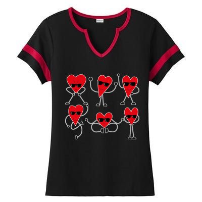 Dancing Hearts Dance Challenge Valentines Day Ladies Halftime Notch Neck Tee