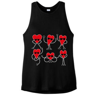 Dancing Hearts Dance Challenge Valentines Day Ladies PosiCharge Tri-Blend Wicking Tank
