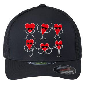 Dancing Hearts Dance Challenge Valentines Day Flexfit Unipanel Trucker Cap