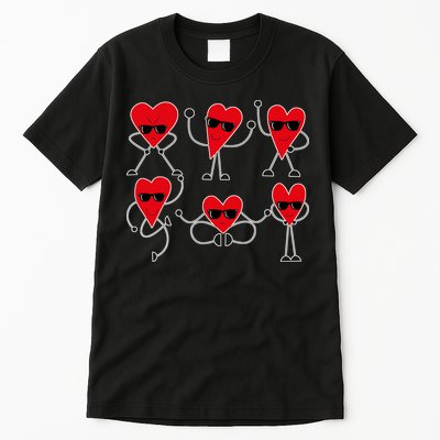 Dancing Hearts Dance Challenge Valentines Day Tall T-Shirt