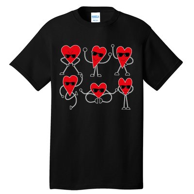 Dancing Hearts Dance Challenge Valentines Day Tall T-Shirt