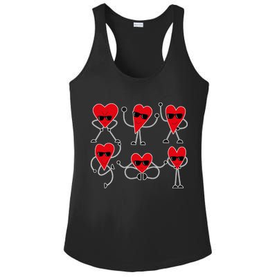 Dancing Hearts Dance Challenge Valentines Day Ladies PosiCharge Competitor Racerback Tank