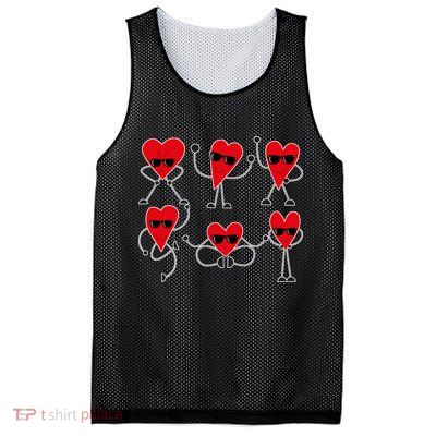 Dancing Hearts Dance Challenge Valentines Day Mesh Reversible Basketball Jersey Tank