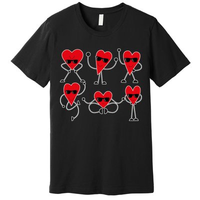 Dancing Hearts Dance Challenge Valentines Day Premium T-Shirt