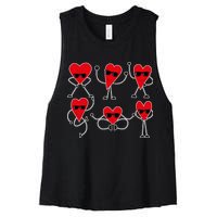 Dancing Hearts Dance Challenge Valentines Day Women's Racerback Cropped Tank