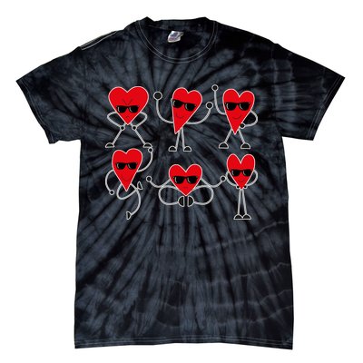 Dancing Hearts Dance Challenge Valentines Day Tie-Dye T-Shirt