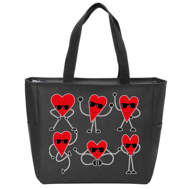 Dancing Hearts Dance Challenge Valentines Day Zip Tote Bag