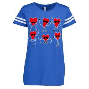 Dancing Hearts Dance Challenge Valentines Day Enza Ladies Jersey Football T-Shirt