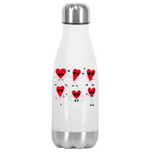 Dancing Hearts Dance Challenge Valentines Day Stainless Steel Insulated Water Bottle