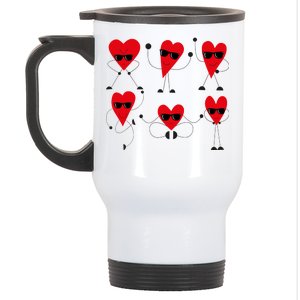 Dancing Hearts Dance Challenge Valentines Day Stainless Steel Travel Mug