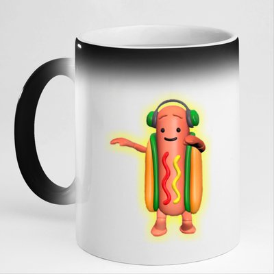 Dancing Hot Dog Funny Filter Meme 11oz Black Color Changing Mug