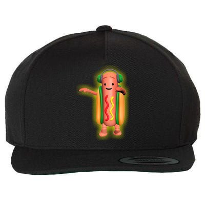 Dancing Hot Dog Funny Filter Meme Wool Snapback Cap