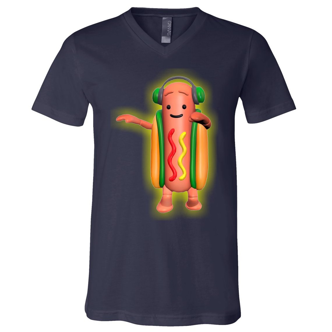 Dancing Hot Dog Funny Filter Meme V-Neck T-Shirt