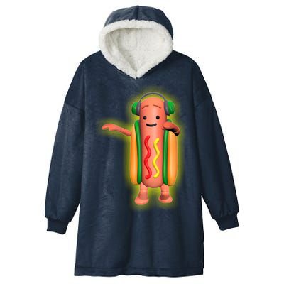 Dancing Hot Dog Funny Filter Meme Hooded Wearable Blanket