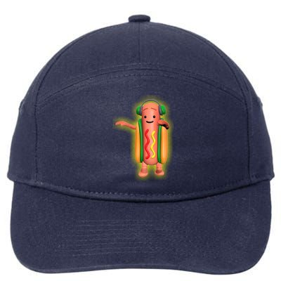 Dancing Hot Dog Funny Filter Meme 7-Panel Snapback Hat