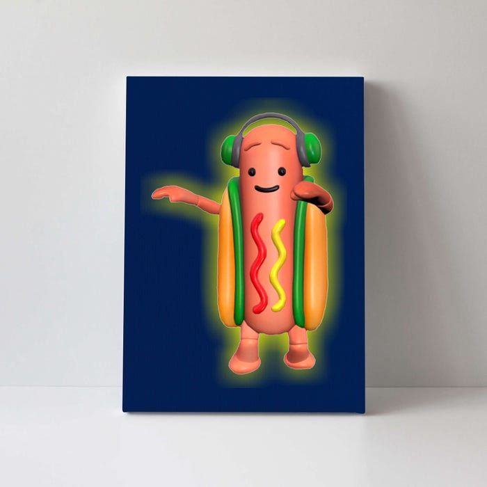 Dancing Hot Dog Funny Filter Meme Canvas