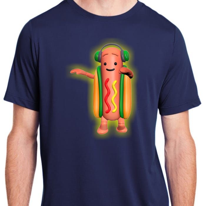 Dancing Hot Dog Funny Filter Meme Adult ChromaSoft Performance T-Shirt