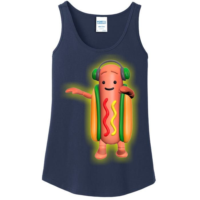 Dancing Hot Dog Funny Filter Meme Ladies Essential Tank