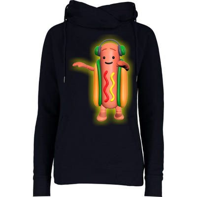 Dancing Hot Dog Funny Filter Meme Womens Funnel Neck Pullover Hood