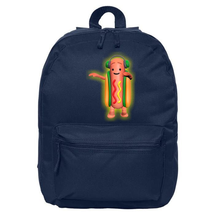 Dancing Hot Dog Funny Filter Meme 16 in Basic Backpack