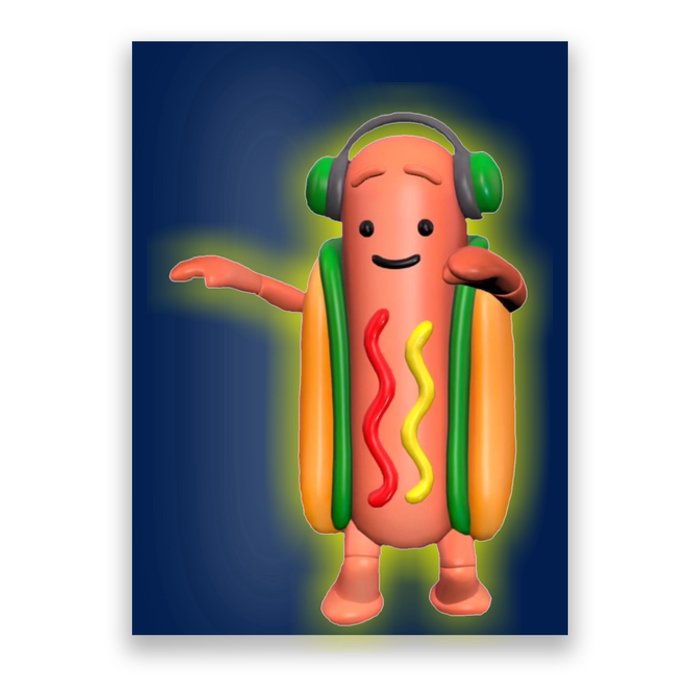 Dancing Hot Dog Funny Filter Meme Poster