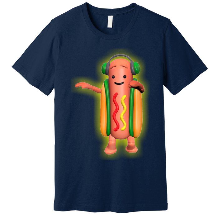 Dancing Hot Dog Funny Filter Meme Premium T-Shirt