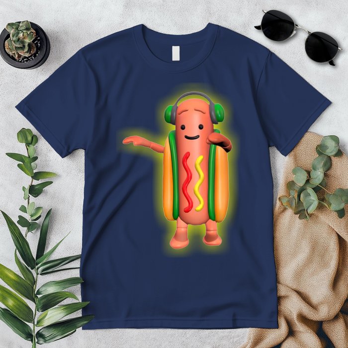 Dancing Hot Dog Funny Filter Meme Premium T-Shirt