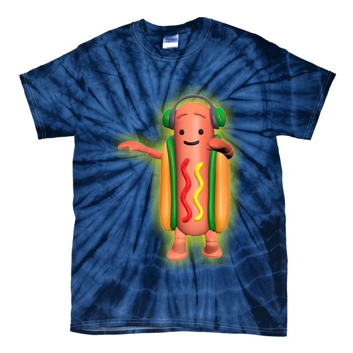 Dancing Hot Dog Funny Filter Meme Tie-Dye T-Shirt
