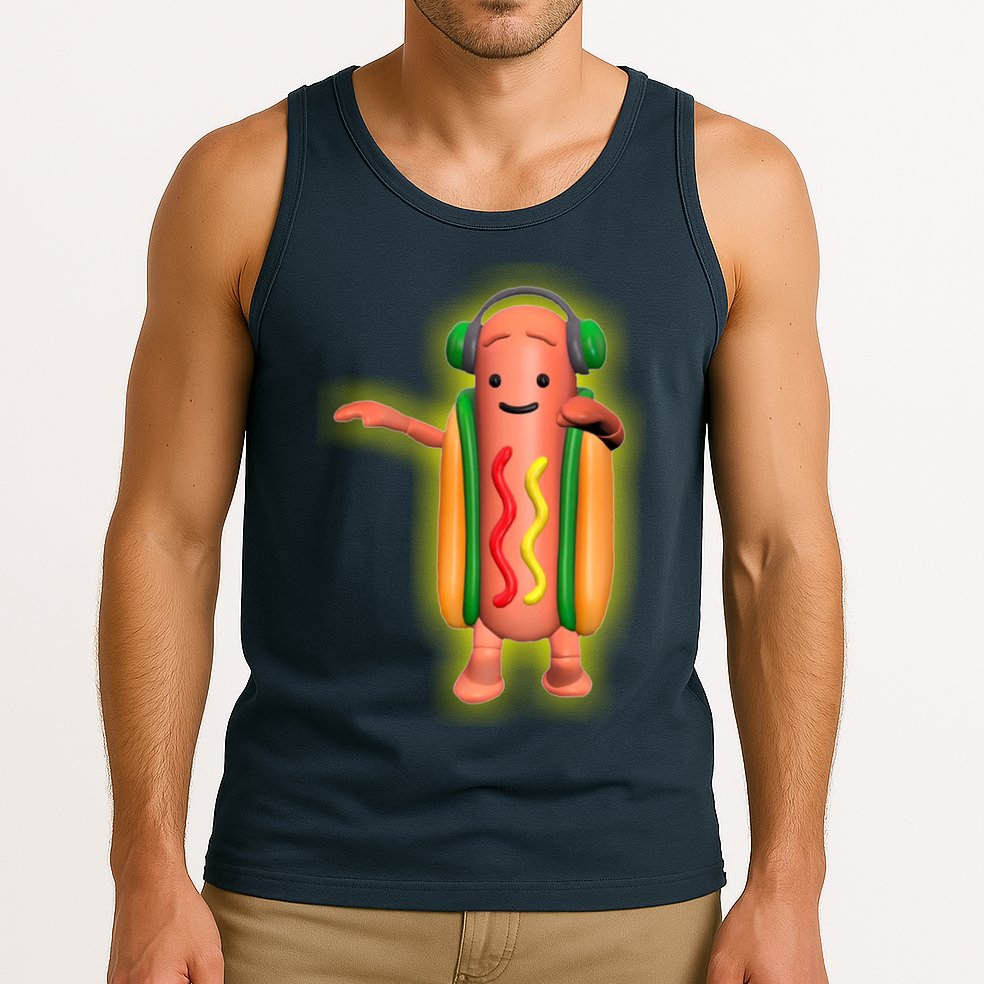 Dancing Hot Dog Funny Filter Meme Tank Top