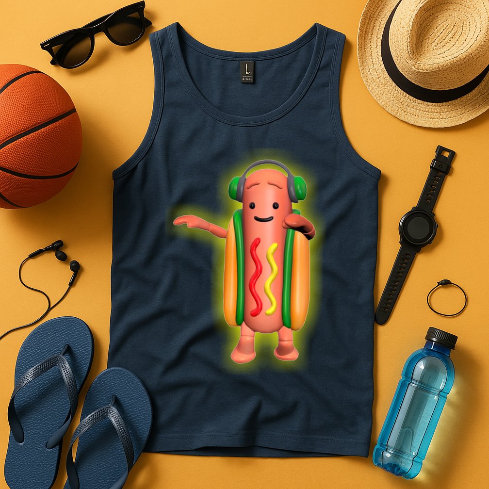 Dancing Hot Dog Funny Filter Meme Tank Top