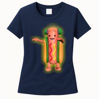 Dancing Hot Dog Funny Filter Meme Womens T-Shirt