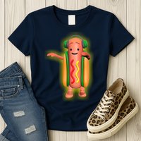 Dancing Hot Dog Funny Filter Meme Womens T-Shirt