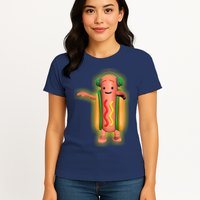 Dancing Hot Dog Funny Filter Meme Womens T-Shirt