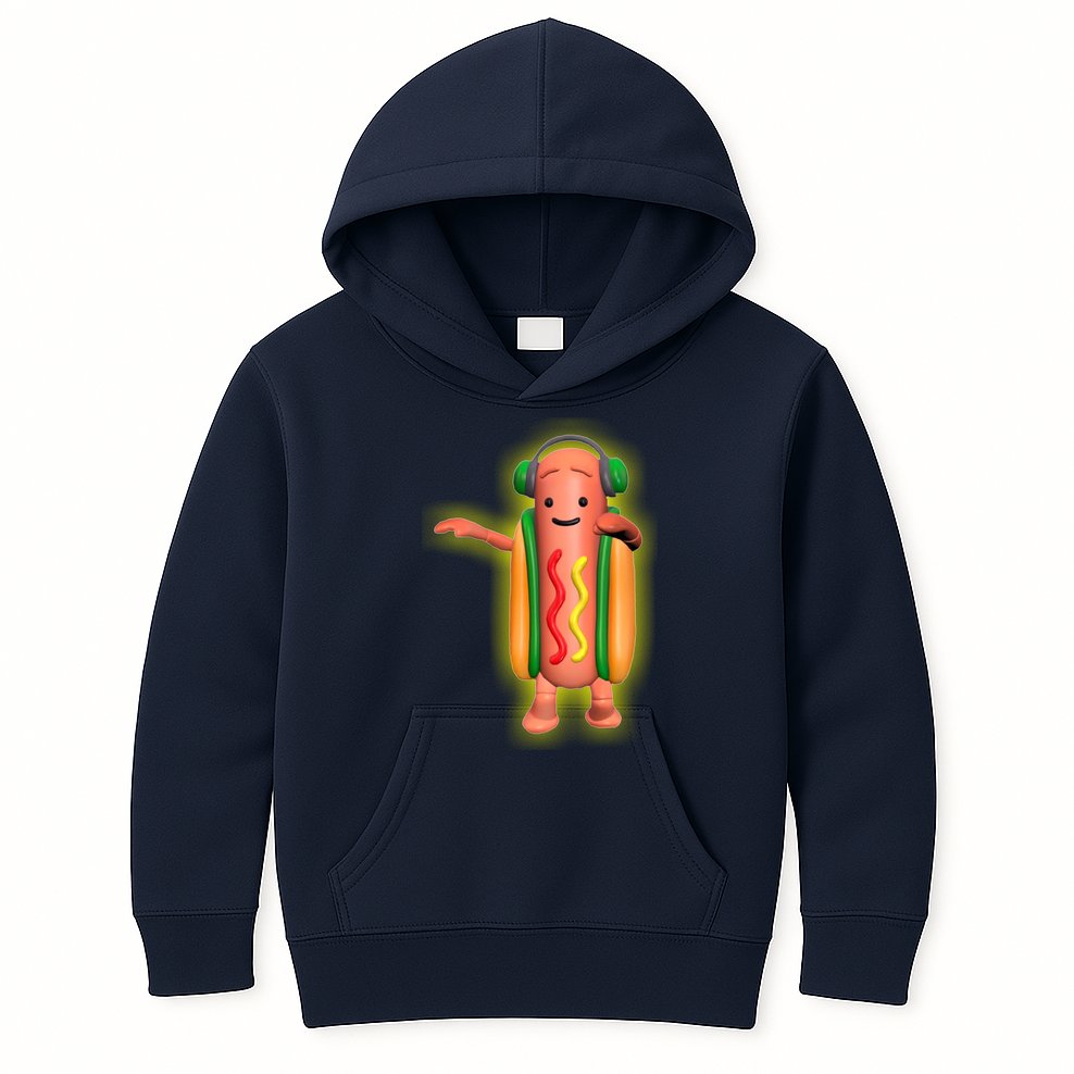 Dancing Hot Dog Funny Filter Meme Kids Hoodie