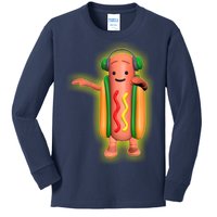 Dancing Hot Dog Funny Filter Meme Kids Long Sleeve Shirt