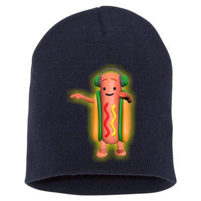 Dancing Hot Dog Funny Filter Meme Short Acrylic Beanie