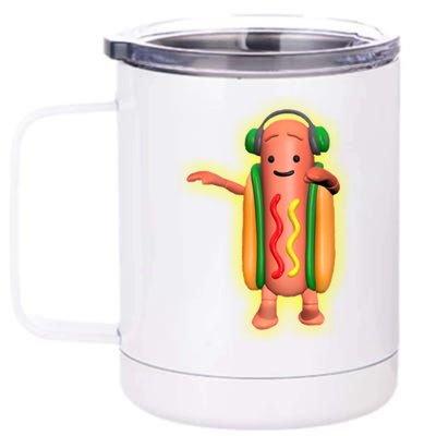 Dancing Hot Dog Funny Filter Meme 12 oz Stainless Steel Tumbler Cup