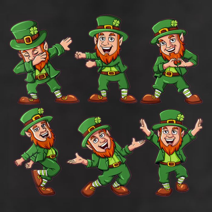 Dancing Leprechaun Dab 7 Panel Mesh Trucker Snapback Hat