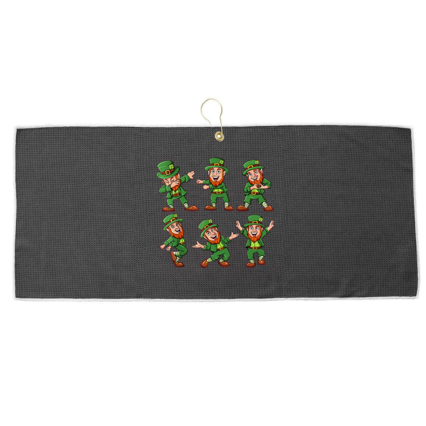Dancing Leprechaun Dab Large Microfiber Waffle Golf Towel