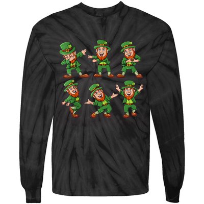 Dancing Leprechaun Dab Tie-Dye Long Sleeve Shirt