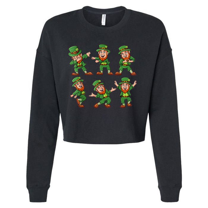Dancing Leprechaun Dab Cropped Pullover Crew