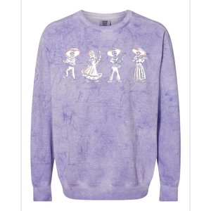 Dancing Mexican Skeletons Playing Music Colorblast Crewneck Sweatshirt