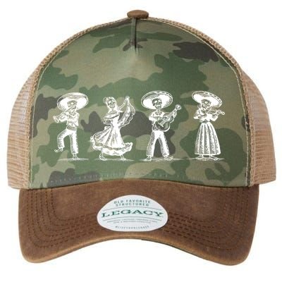 Dancing Mexican Skeletons Playing Music Legacy Tie Dye Trucker Hat