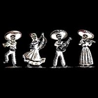 Dancing Mexican Skeletons Playing Music Tall T-Shirt